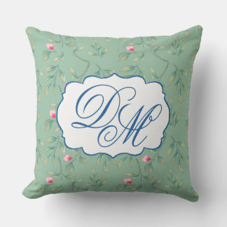 Cameo Green Wedding Keepsake Throw Pillow Kudde