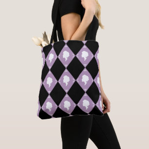Cameo Harlequins, Lilac, White, Black Tygkasse