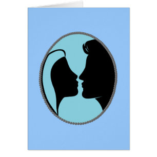 Cameo Kiss Silhouette Hälsningskort