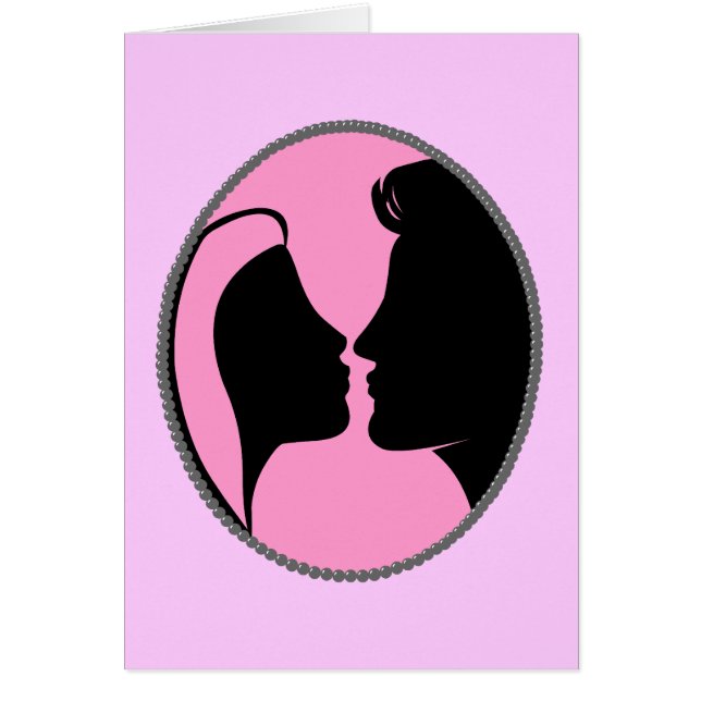Cameo Kiss Silhouette Hälsningskort (Framsidan)