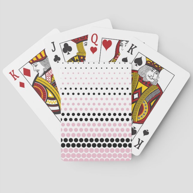 Cameo rosa och svarta prickar casinokort (Baksidan)