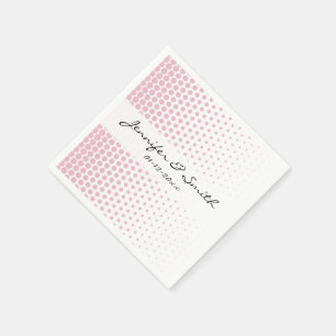 Cameo Rosa Polka Dot Modern White Pappersservett