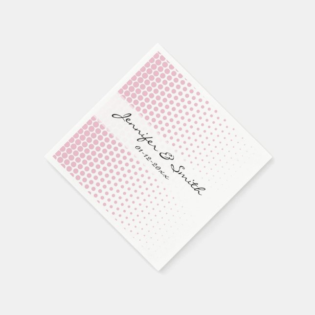 Cameo Rosa Polka Dot Modern White Pappersservett (Hörn)