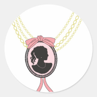 cameo runt klistermärke