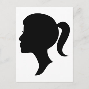 Cameo Silhouette Girl Vykort
