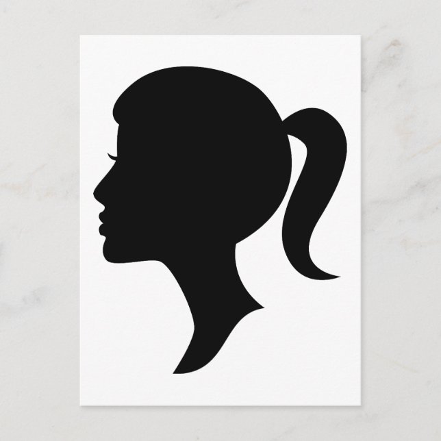 Cameo Silhouette Girl Vykort (Framsida)