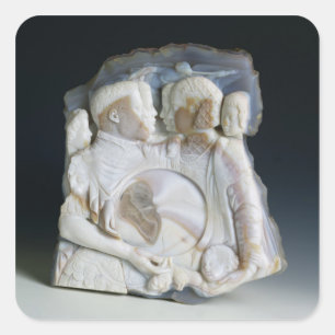 Cameo skildrar Cosimo de Medici (1519-74) och hans Fyrkantigt Klistermärke