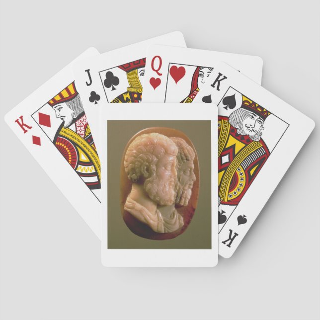 Cameo skildrar Marcus Aurelius (121-180) och Luci Kortlek (Baksidan)