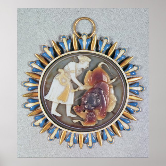 Cameo som skildrar kejsare Shah Jahan som dödade l Poster (Framsidan)