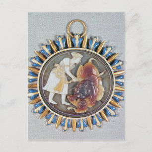 Cameo som skildrar kejsare Shah Jahan som dödade l Vykort