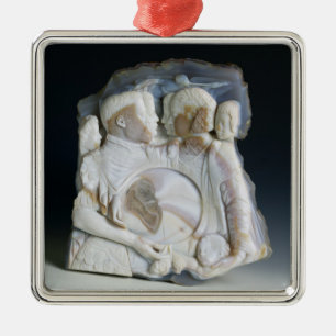 Cameo som visar Cosimo de Medici (1519-74) och Julgransprydnad Metall