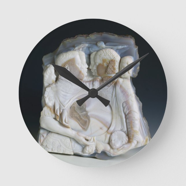 Cameo som visar Cosimo de Medici (1519-74) och Rund Klocka (Framsida)