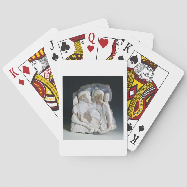 Cameo som visar Cosimo de Medici (1519-74) och Spelkort (Baksidan)