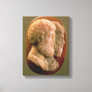 Cameo som visar Marcus Aurelius (121-180) och Luci Canvastryck