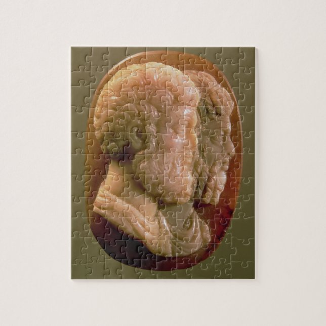 Cameo som visar Marcus Aurelius (121-180) och Luci Pussel (Vertikal)