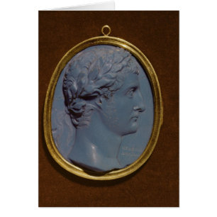 Cameo uthärda profilera av Tiberius Hälsningskort