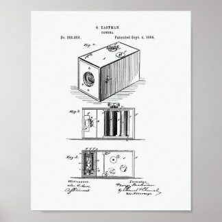 Camera 1988 Patent Art White Papper Poster