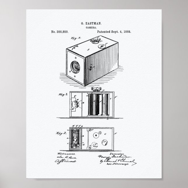 Camera 1988 Patent Art White Papper Poster (Framsidan)