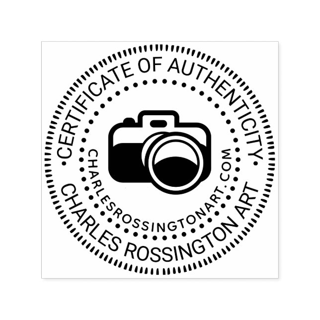 Camera #3 “Certificate of Authenticity” Name URL Självfärgande Stämpel (Design)