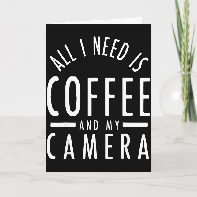 Camera &amp; Coffee - Funny Photography Quote Phot Kort (Framsida)