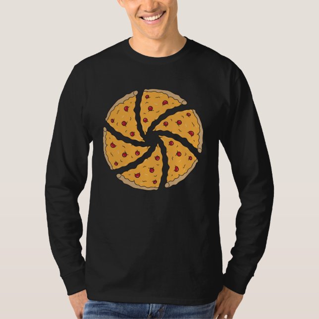 Camera Aperture Pizza Slices Photography T Shirt (Framsida)