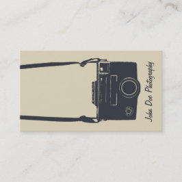Camera Beige Snyggt Retro Blue Photography Visitkort