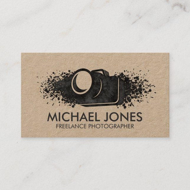 Camera Bläck stänk Visitkort (Framsida)