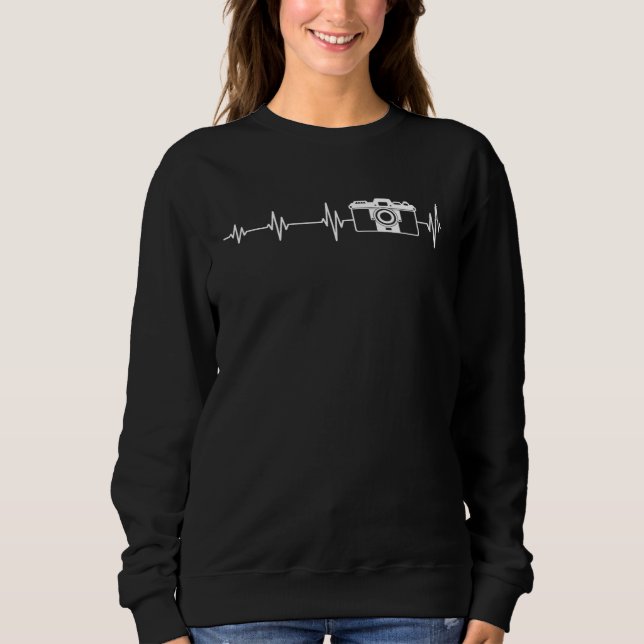 Camera Heartbeat Photographer Camera T Shirt (Framsida)