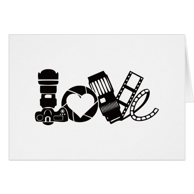 Camera Kärlek Hälsningskort (Framsidan Horizontal)