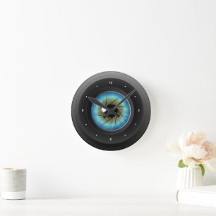 Camera Lens with Blue Eye Medium Round Wall Clock Rund Klocka