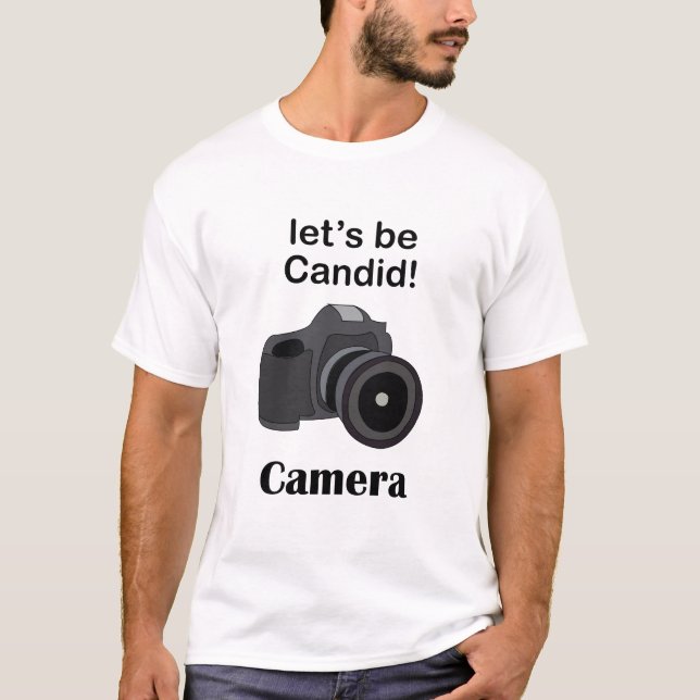 Camera Lover Candid Photographer T Shirt (Framsida)