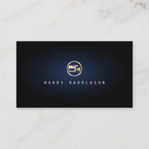 Camera Operator Elegant Camera Icon Blue Glow Visitkort
