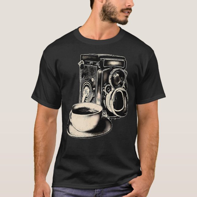 Camera Photography Coffee Lover Photographer Video T Shirt (Framsida)