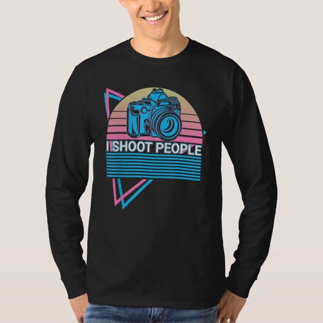 Camera Photography Photographer Retro I Shoot Peop T Shirt (Framsida)