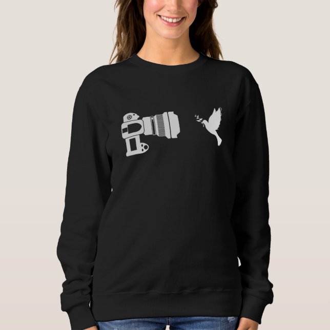 Camera Pigeon Bird Watching Ornithologist Birds T Shirt (Framsida)