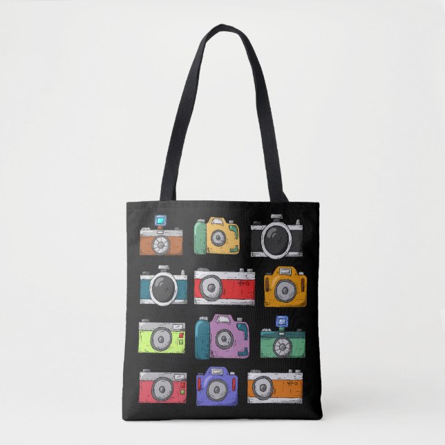 CAMERA POP ART TOTE BAG PURS TYGKASSE (Framsida)