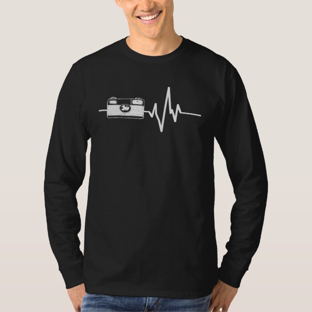 Camera retro heart beat camera photography photogr t shirt (Framsida)