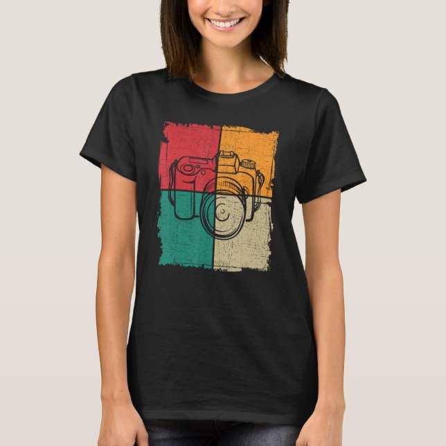 Camera Retro Vintage 70s 80s Style T Shirt (Framsida)
