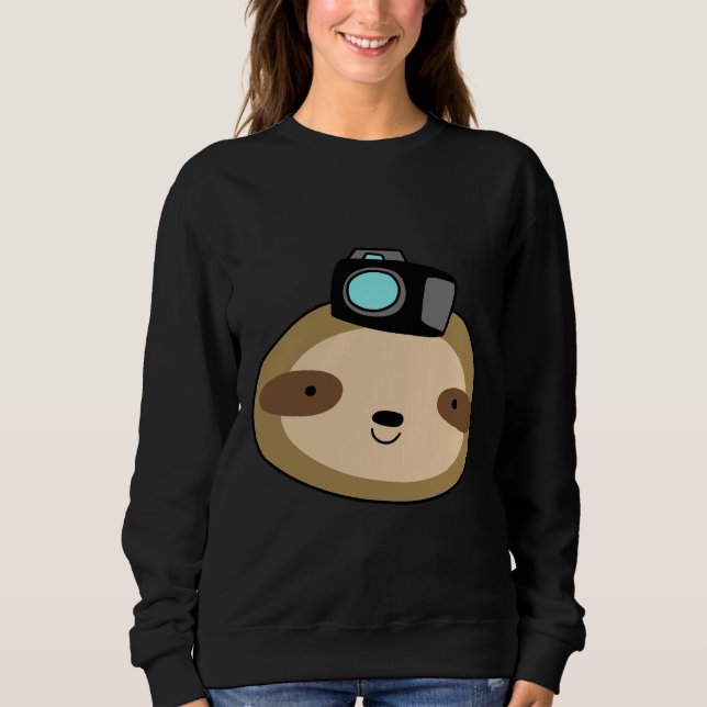 Camera Sloth Ansikte T Shirt (Framsida)