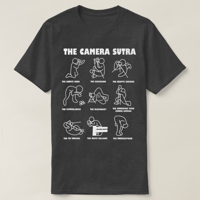 Camera Sutra Kamasutra Photographer Cameraman T Shirt (Design framsida)