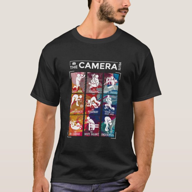 Camera Sutra photographer taking photos camera gif T Shirt (Framsida)