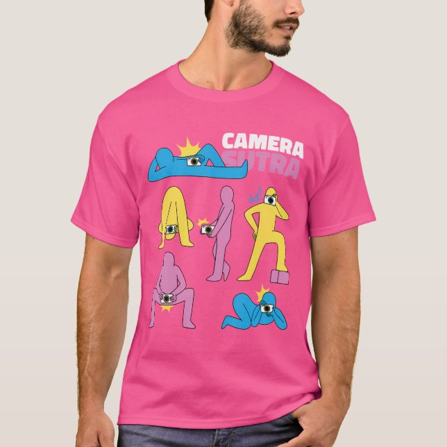 Camera Sutra Poses 2 Funny Photography T Shirt (Framsida)