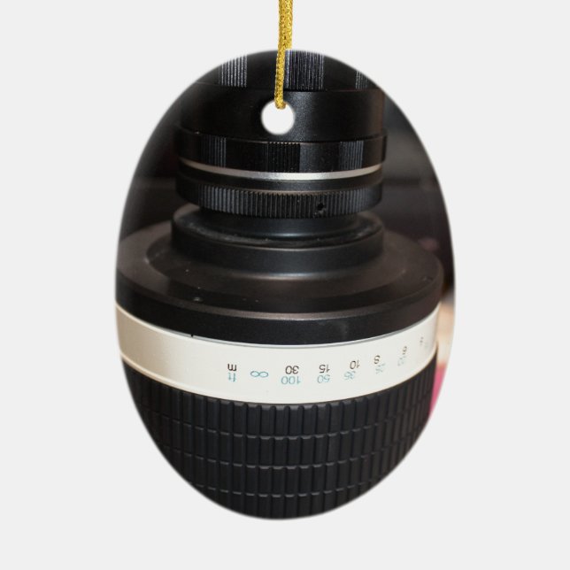 Camera Telescope Lens Julgransprydnad Keramik (Framsidan)