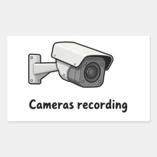 cameras recording rektangulärt klistermärke