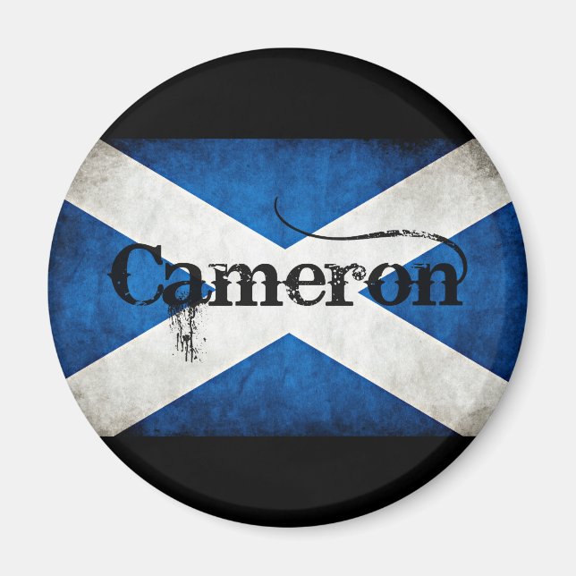 Cameron grunge flagga magnet (Framsidan)