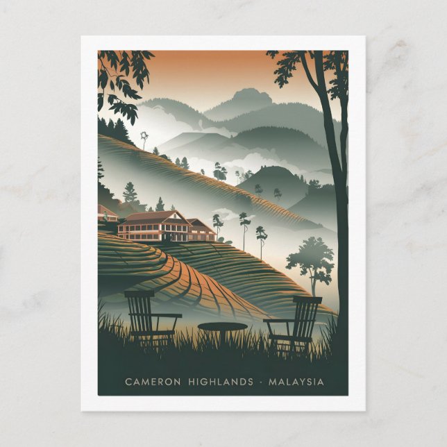 Cameron Highland Malaysia Vykort (Framsida)