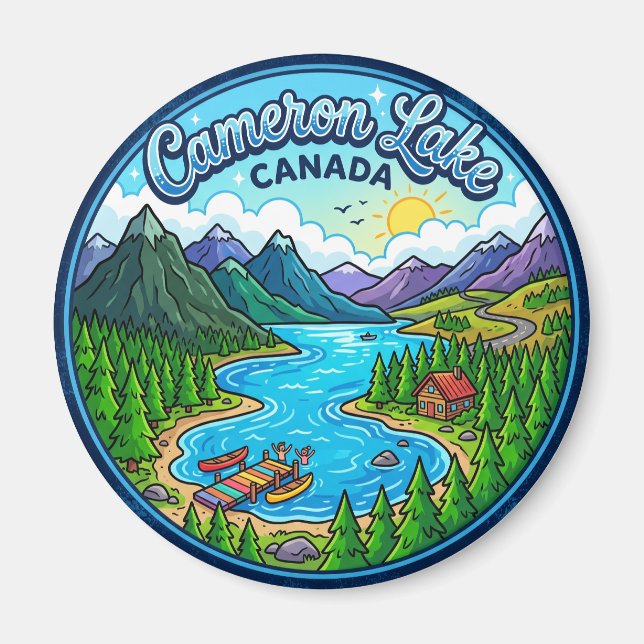 Cameron Lake, British Columbia, Kanada Kanada Magnet (Framsidan)