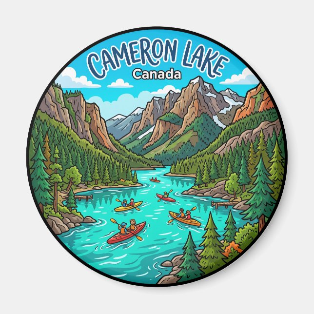 Cameron Lake Kanada Magnet (Framsidan)