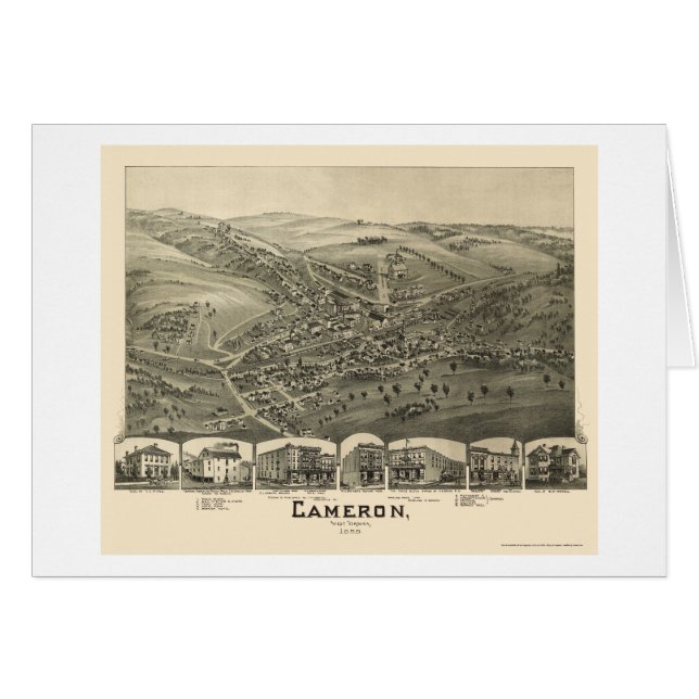 Cameron panorama- karta för WV - 1899 Hälsningskort (Framsidan Horizontal)