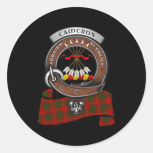 Cameron Scottish Klan Badge Tan Runt Klistermärke